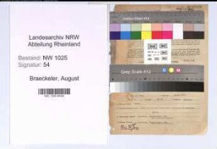 Entnazifizierung August Braeckeler , geb. 12.02.1902 (Kaufmaennischer Angestellter)