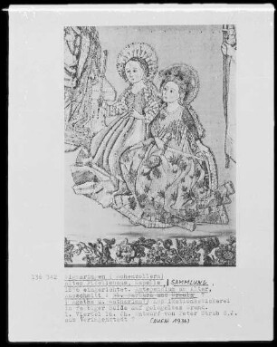 Ausschnitt aus dem Antependium mit den Heiligen Katharina und Agatha