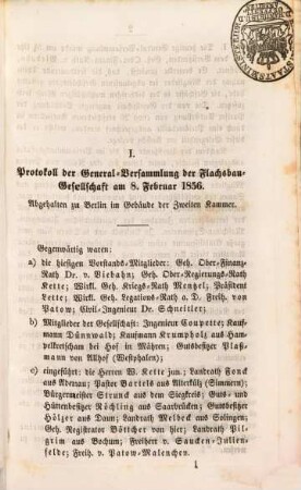 Mittheilungen der Gesellschaft zur Beförderung des Flachs- und Hanfbaues in Preußen. [6.] 1856