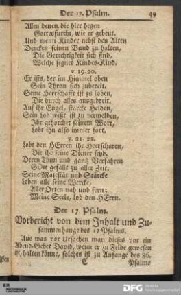 Der 17. Psalm.