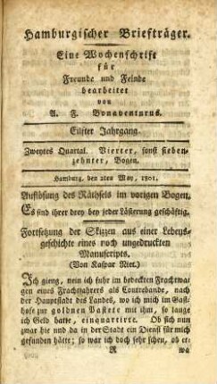 Vierter, sonst siebenzehnter, Bogen