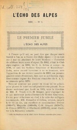 L' echo des alpes. 26/26. 1890/91