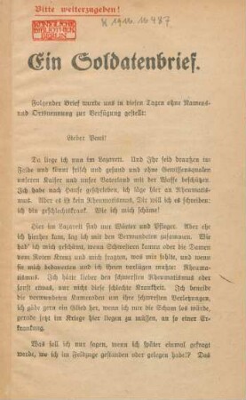 Ein Soldatenbrief