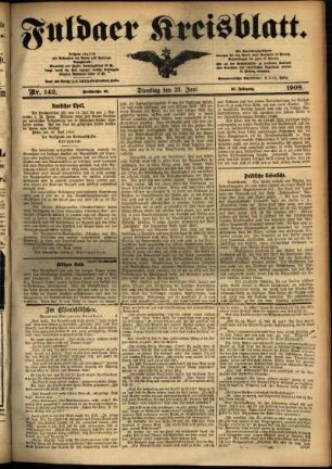 Ausgabe vom Dienstag, den 23. Juni 1908.