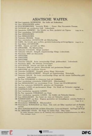 Asiatische Waffen (Nr. 150-192)