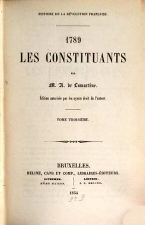 Histoire de la révolution française : 1789. Les Constituants, 3