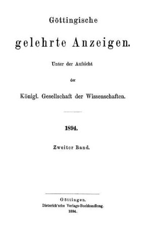 1894,2: Göttingische gelehrte Anzeigen