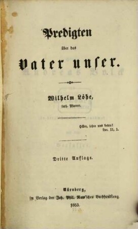 Predigten über das Vater unser