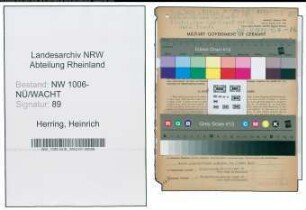 Entnazifizierung Heinrich Herring , geb. 22.03.1887 (Schlosser)