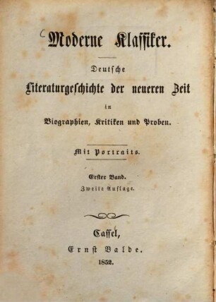 Moderne Klassiker : deutsche Literaturgeschichte der neueren Zeit in Biographien, Kritiken und Proben ; mit Portraits, 1. Nicolaus Lenau