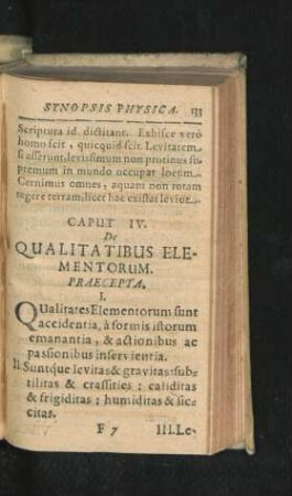 Caput IV. De Qualitatibus Elementorum.