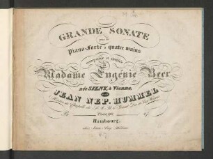 Grande sonate op. 92 : pour le piano-forte à quatre mains ; Oeuv. 92