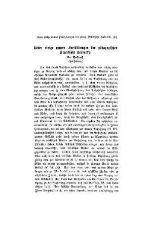 Ueber einige neuere Fortbildungen der pädagogischen Grundsätze Herbart's : (Fortsetzung)