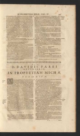 D. Davidis Parei Adversaria. In Prophetiam Michae