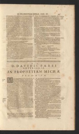 D. Davidis Parei Adversaria. In Prophetiam Michae