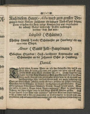 [Geistliche Comoedie, Aus Der Historie Sauls und Davids/ ...]