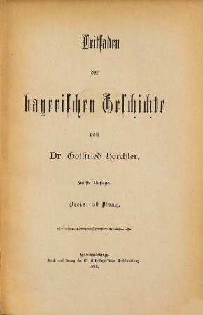 Leitfaden der bayerischen Geschichte