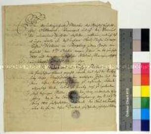 Erklärung der Teilhaber des Einsiedelschen Allodial-Vermögens über die Zahlung eines Vorschusses an Helene von Tümpling bis zum Jahr 1841