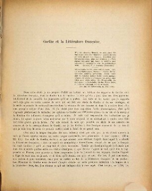 Goethe et la littérature française