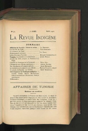 Affaires de Tunisie.