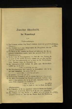 Zweiter Abschnitt. Der Wasserdampf.