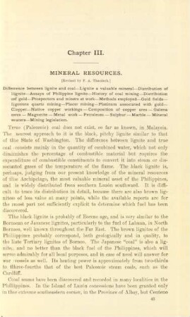 Chapter III. Mineral resources