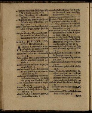 Libri Juridici, Politici, Historici.&c.