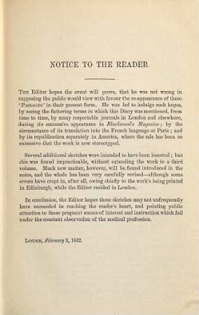 Passages from the diary of a late physician