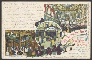 Ansichtskarte "Hôtel Deutscher-Hof", Apollo-Saal und Altdeutsche Stube