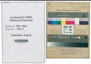 Entnazifizierung August Ossowski , geb. 20.07.1892 (Krankenbesucher)