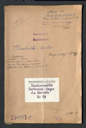 Angeklagter: Buschulte, Theodor; Angeklagter: Buschulte, Wilhelm: Landfriedensbruch (Plünderungen usw. in Hamm am 3.- 4.7.1919)