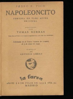 Napoleoncito : comedia en tres actos : original
