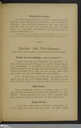 Brocken- oder Brot-Suppen