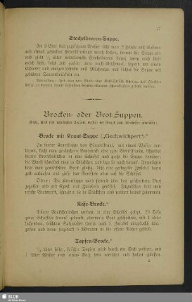 Brocken- oder Brot-Suppen