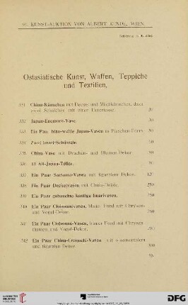 Ostasiatische Kunst, Waffen, Teppiche und Textilien (Nr. 331-366)