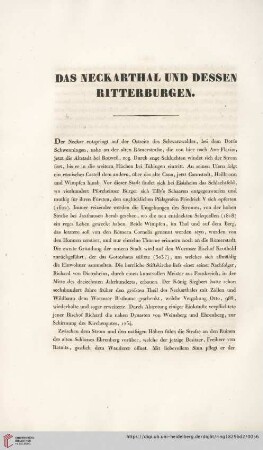 Das Neckarthal und dessen Ritterburgen