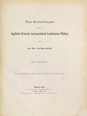 Neue Beobachtungen über die tägliche Periode barometrisch bestimmter Höhen