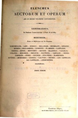 Scripturae sacrae cursus completus, ex commentariis omnium perfectissimis ubique habitis, et a magna parte episcoporum necnon theologorum Europae catholicae, universum ad hoc interrogatorum, designatis, unice conflatus : plurimis annotationibus presbyteris ad docendos levitas pascendosue populos alte positis. 15, In Psalmos commentarium