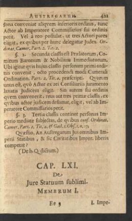 Cap. LXI. De Jure Statuum sublimi.