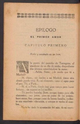 Capítulo primero - Robo y asesinato en un tren.