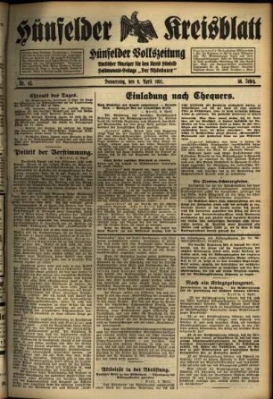 Ausgabe vom Donnerstag, den 09. April 1931.