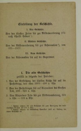 Einteilung der Geschichte