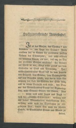 Hochzuverehrende Anwesende!