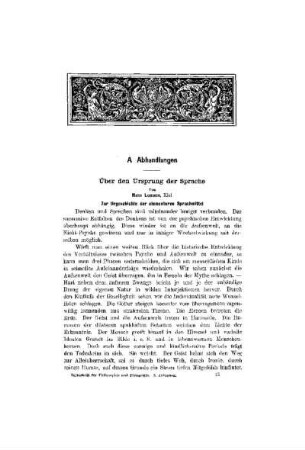 Über den Ursprung der Sprache