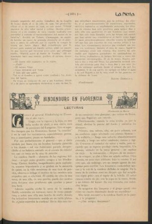 Lecturas - Hindenburg en Florencia