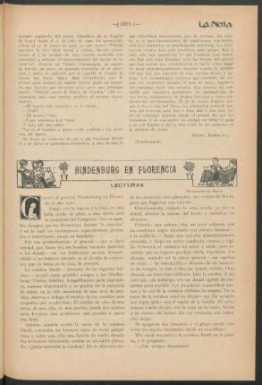 Lecturas - Hindenburg en Florencia