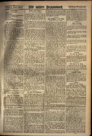 Zweite Ausgabe vom Samstag, den 28. Januar 1928.