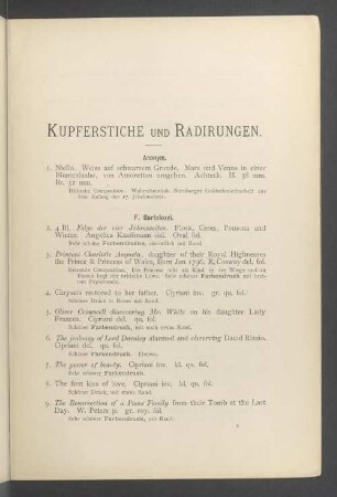 Kupferstiche und Radirungen