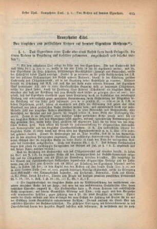 Neunzehnter Titel. Von dinglichen und persönlichen Rechten auf fremdes Eigenthum überhaupt.