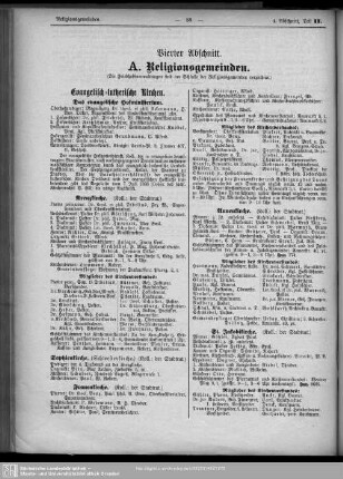 Vierter Abschnitt. Religionsgemeinden. Schulen.